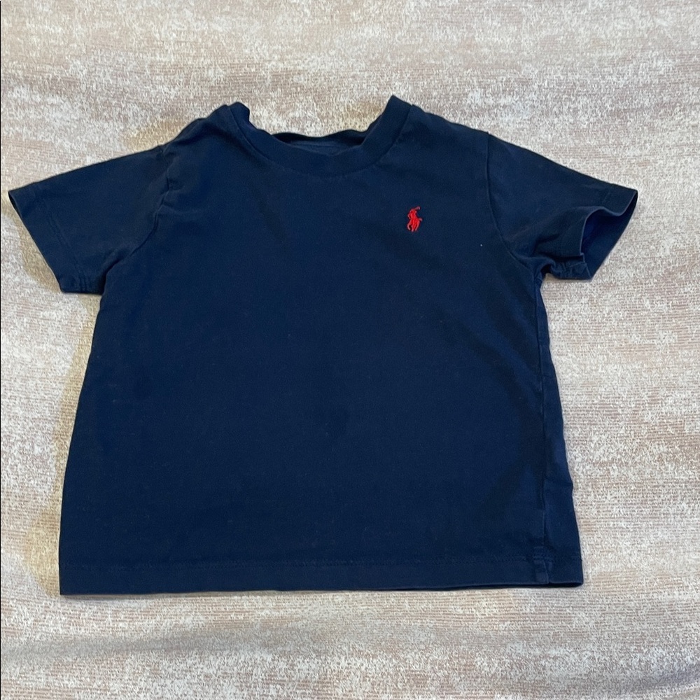 Ralph Lauren Navy Tee with Red Emblem